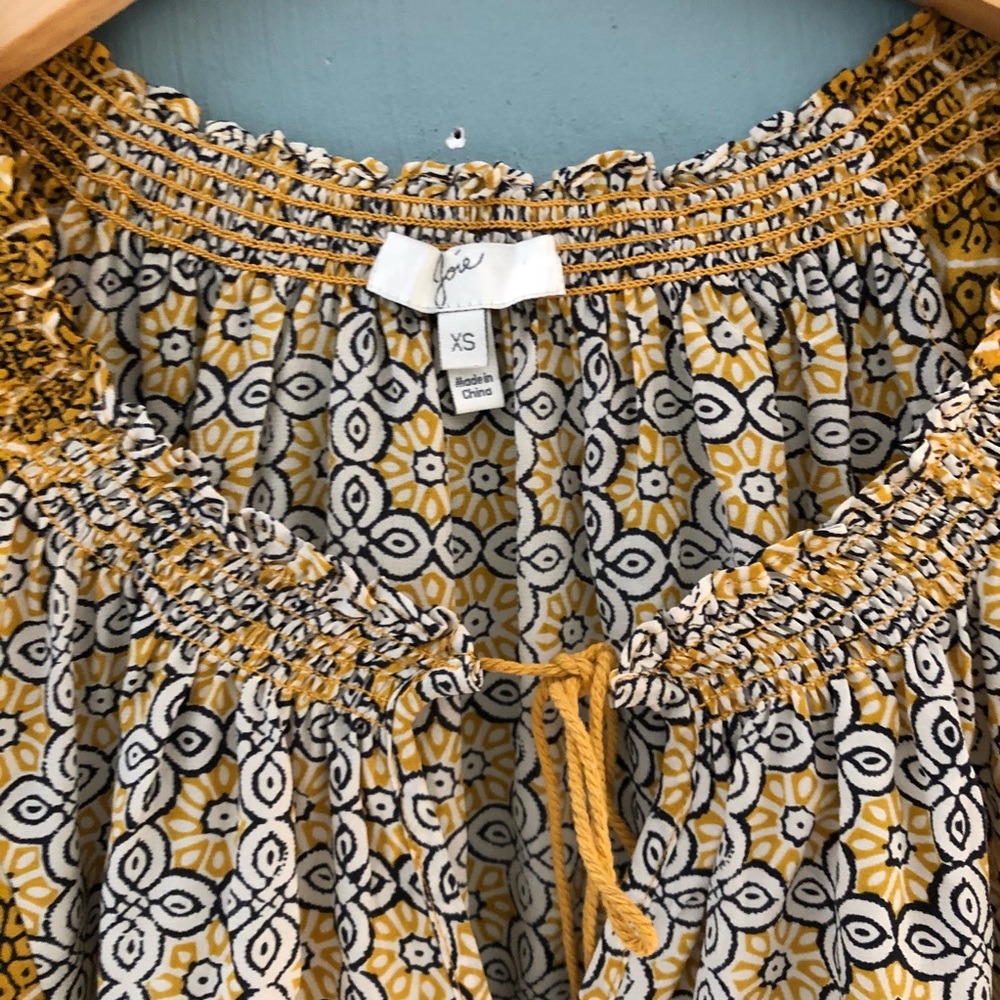 Joie Women's Masha Tassel Printed Silk Top - Picture 2 of 3